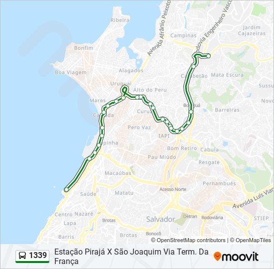 Mapa de 1339 de autobús