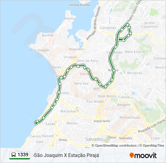 Mapa de 1339 de autobús