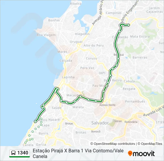1340 Bus Line Map