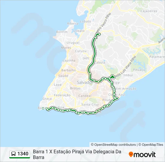 1340 Bus Line Map