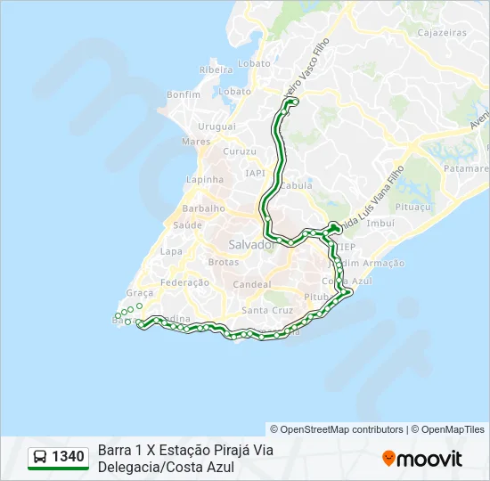 1340 Bus Line Map