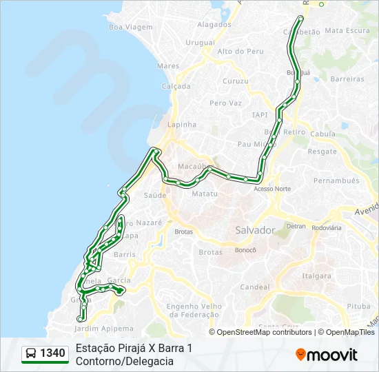 1340 Bus Line Map