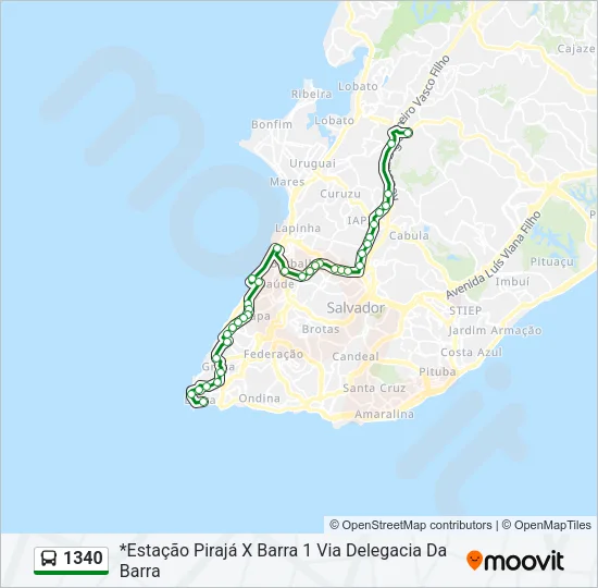 1340 Bus Line Map