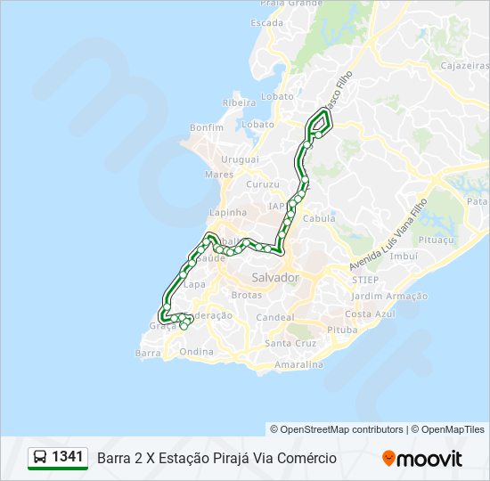 Mapa de 1341 de autobús