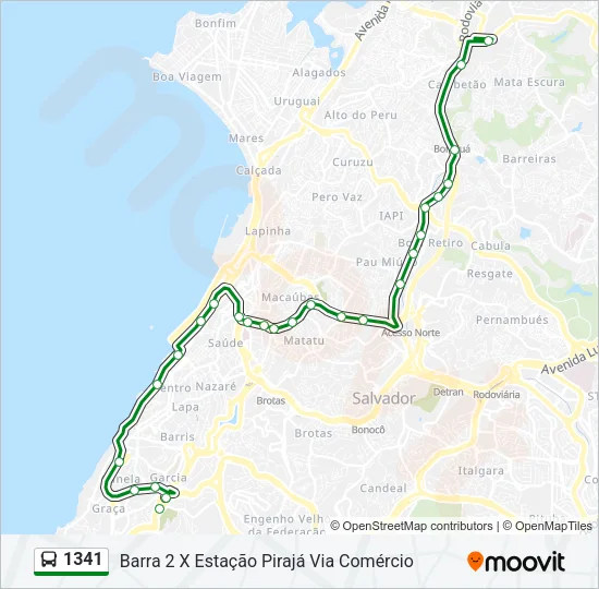 1341 Bus Line Map