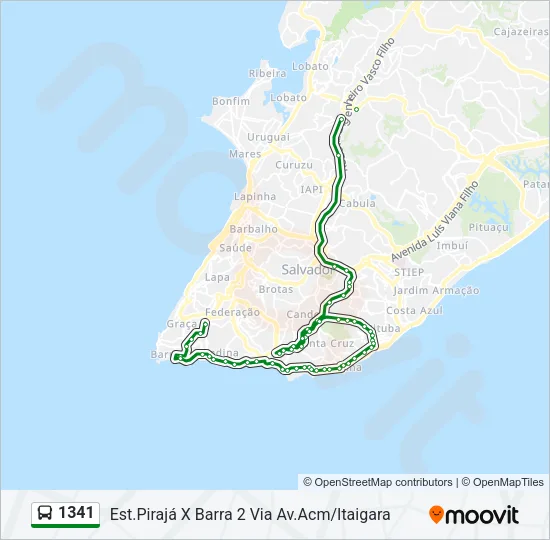 1341 Bus Line Map