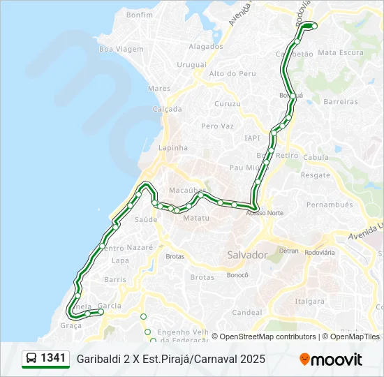 1341 Bus Line Map