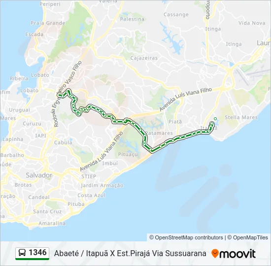1346 Bus Line Map