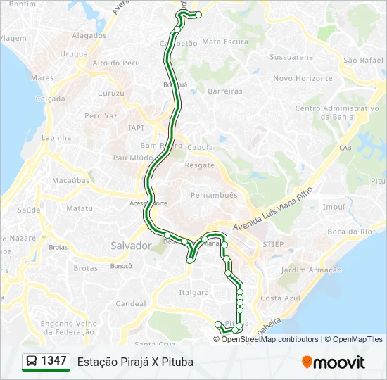 1347 Bus Line Map