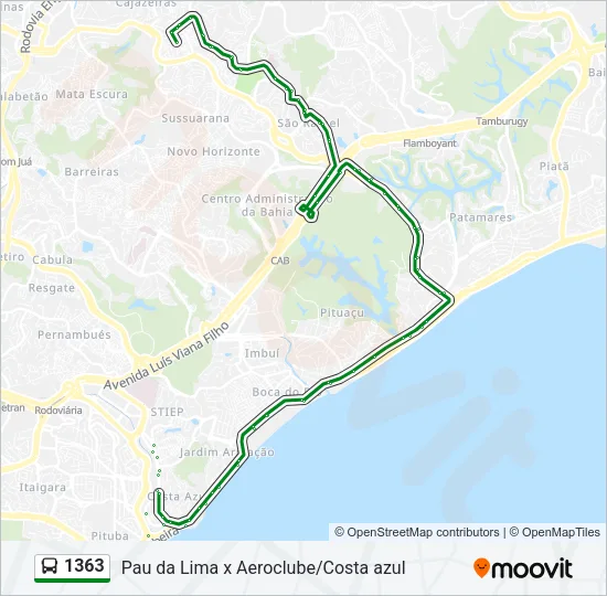 1363 Bus Line Map