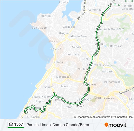1367 bus Line Map