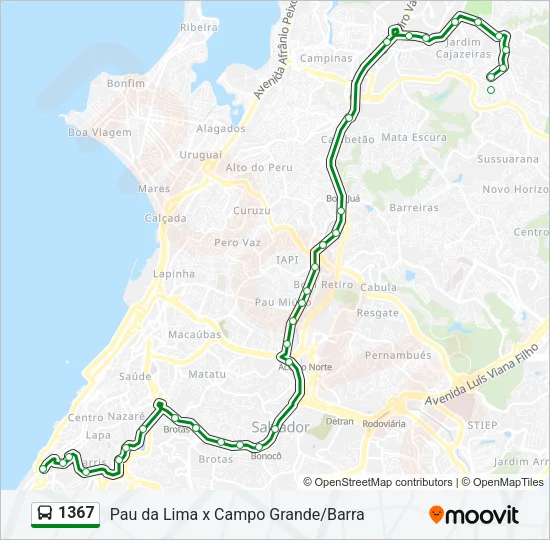 1367 Bus Line Map