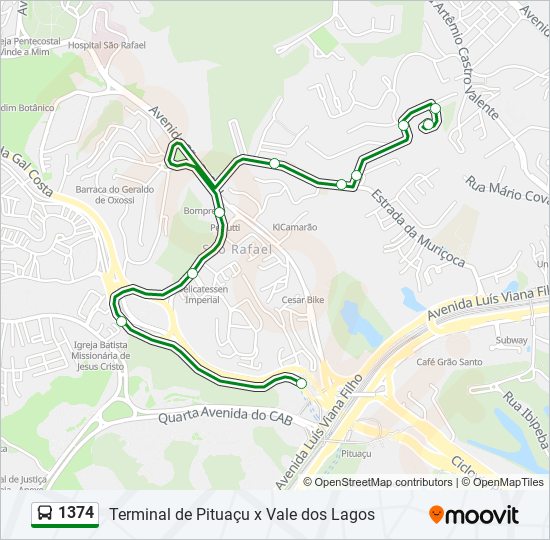 1374 bus Line Map