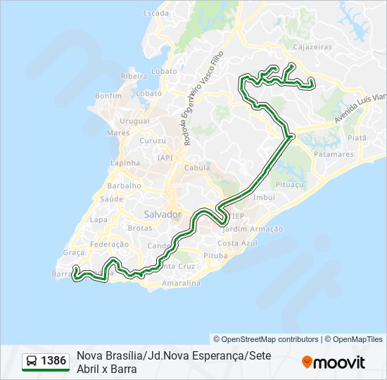 1386 bus Line Map