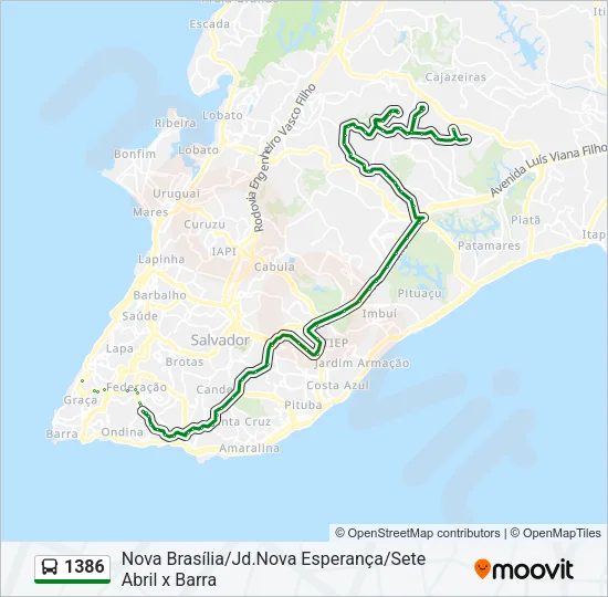 1386 Bus Line Map