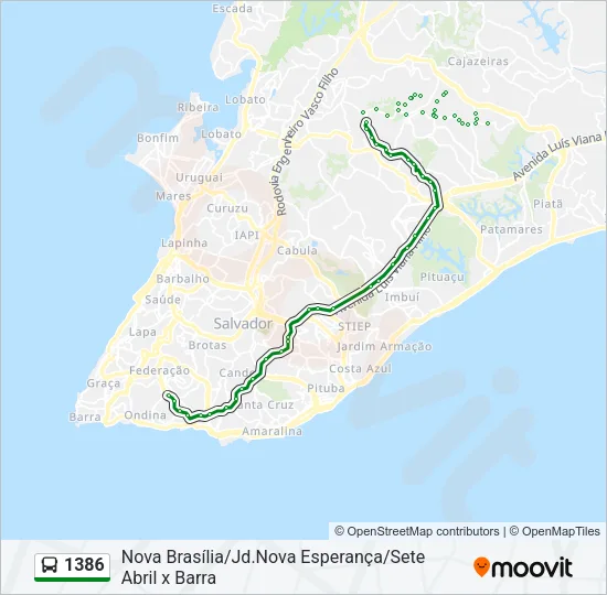 1386 Bus Line Map