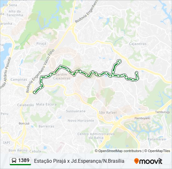 Mapa de 1389 de autobús