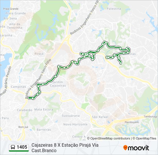 Mapa de 1405 de autobús