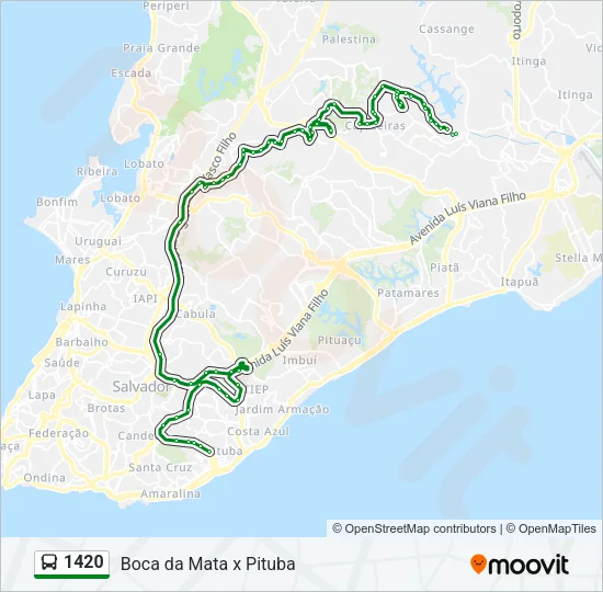 1420 Bus Line Map