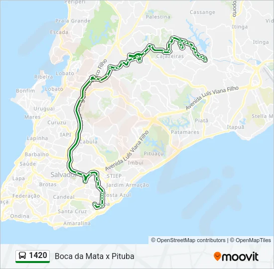 1420 Bus Line Map