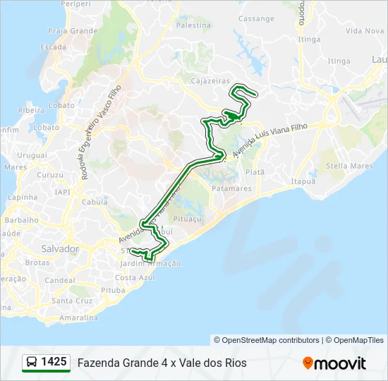 1425 Bus Line Map