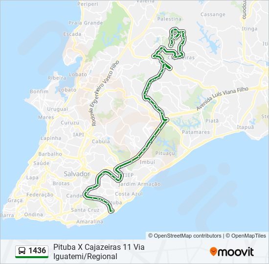 Mapa de 1436 de autobús