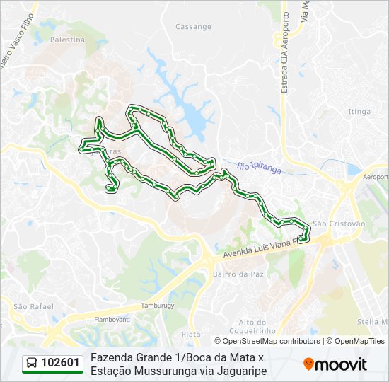 Mapa de 102601 de autobús