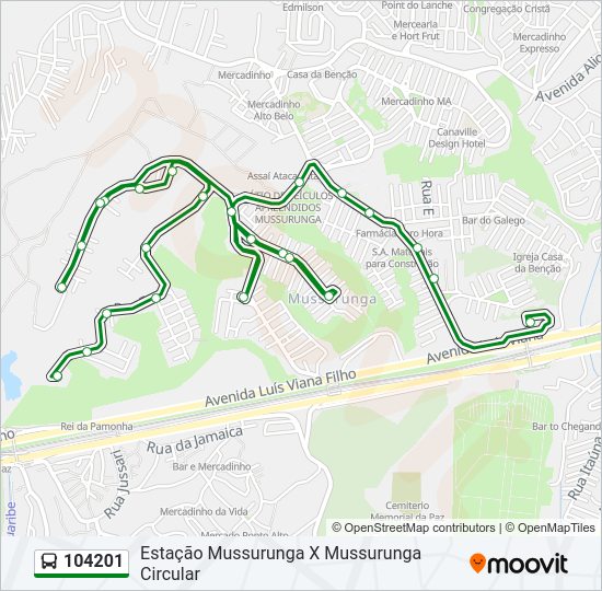 Mapa de 104201 de autobús