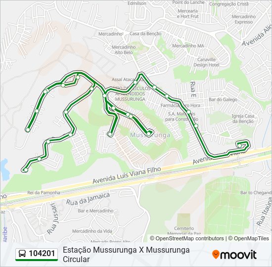 Mapa de 104201 de autobús