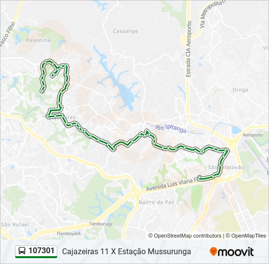 Mapa de 107301 de autobús