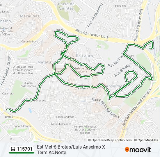 Mapa de 115701 de autobús