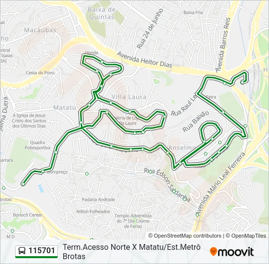 115701 Bus Line Map