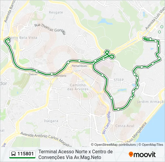 115801 Bus Line Map
