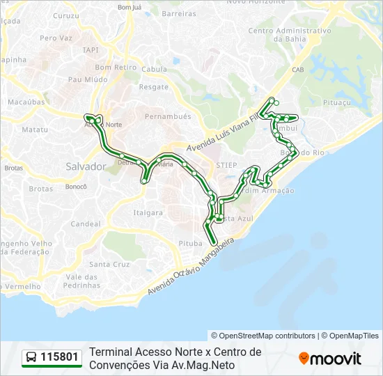 115801 Bus Line Map