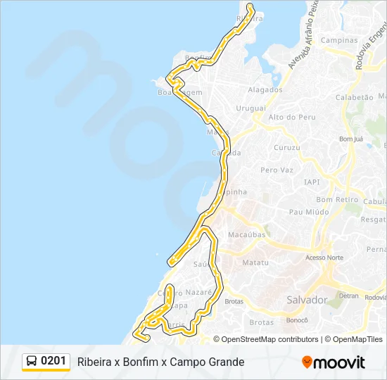 0201 Bus Line Map