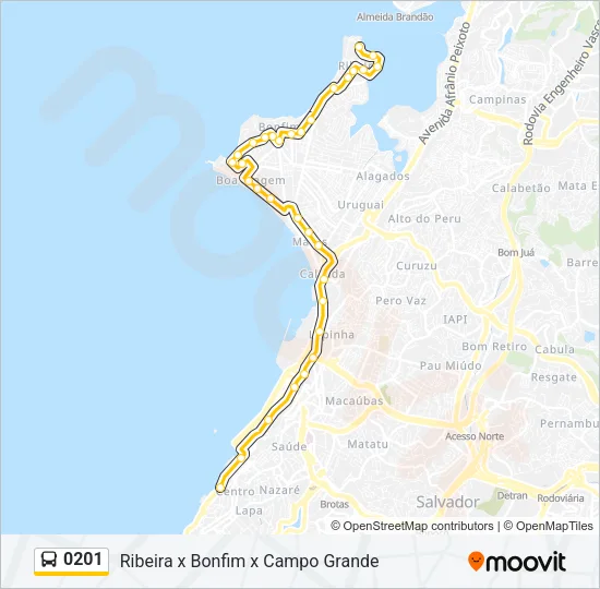 0201 Bus Line Map
