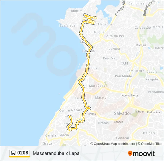 0208 Bus Line Map