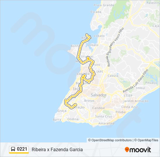 Mapa de 0221 de autobús