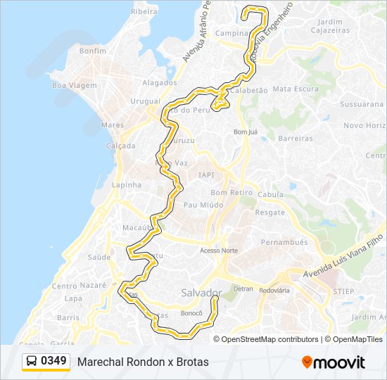 Mapa de 0349 de autobús