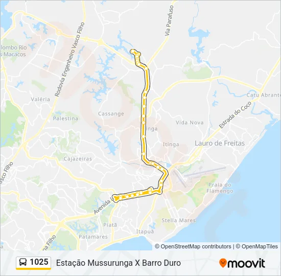 1025 Bus Line Map