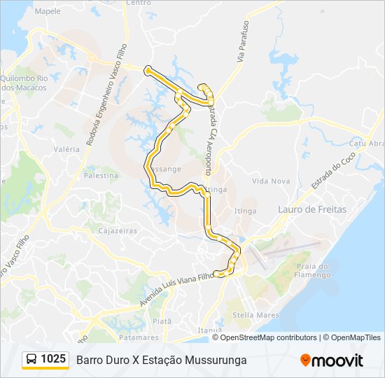 1025 bus Line Map