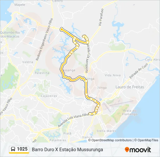 1025 Bus Line Map