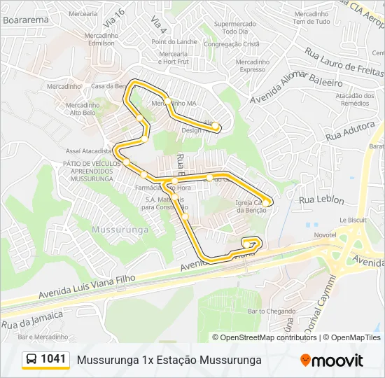 1041 Bus Line Map