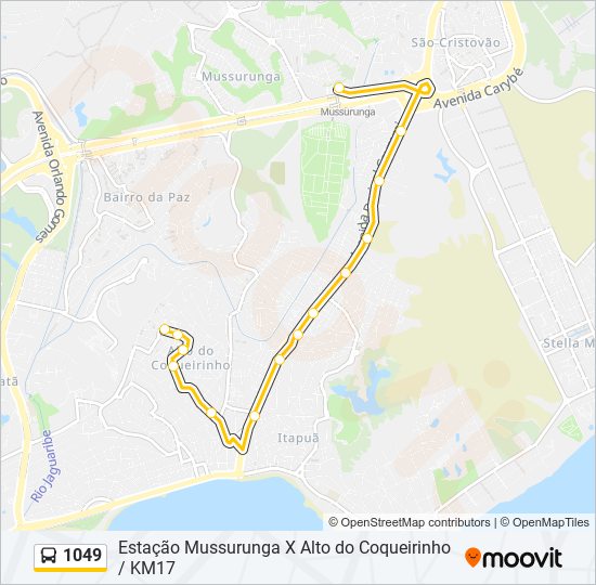 Mapa de 1049 de autobús