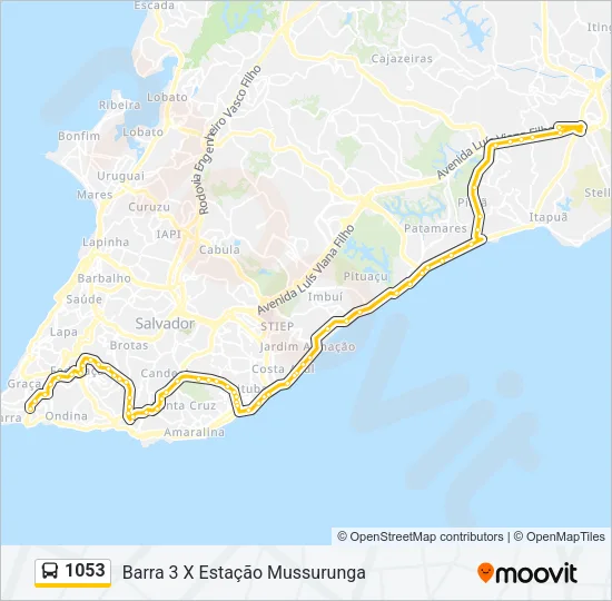 1053 Bus Line Map