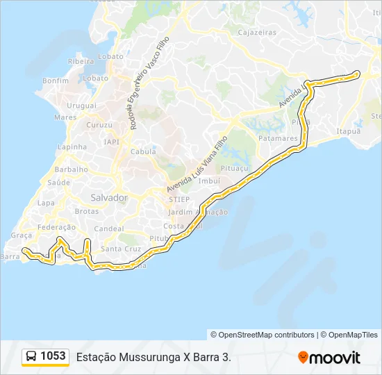 1053 Bus Line Map