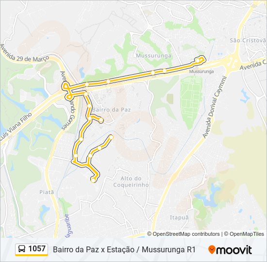 Mapa de 1057 de autobús