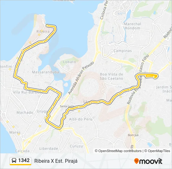 1342 Bus Line Map