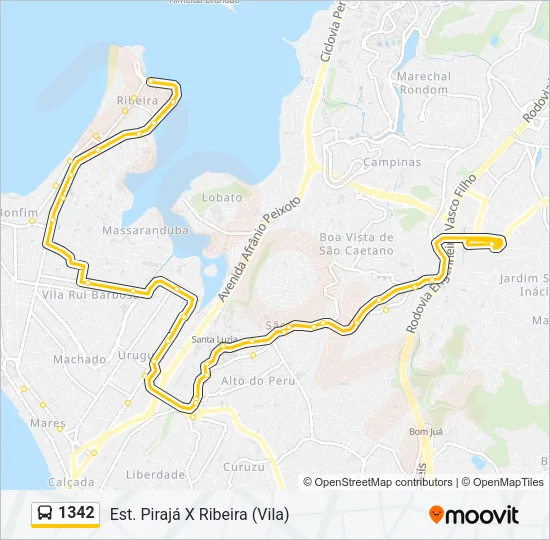 1342 Bus Line Map