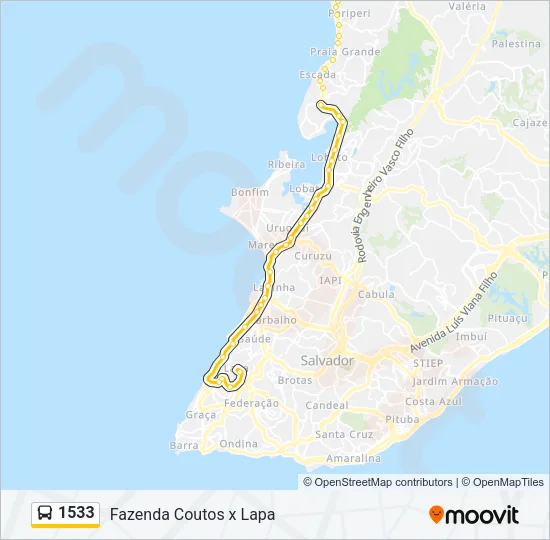 1533 Bus Line Map